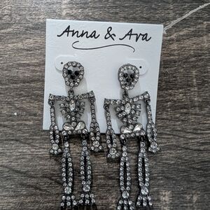 Anna & Ava Black and Silver Skeleton Earrings